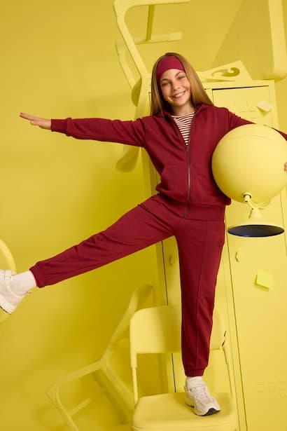 Girl Elastic Waist Basic Jogger Sweatpants Trousers