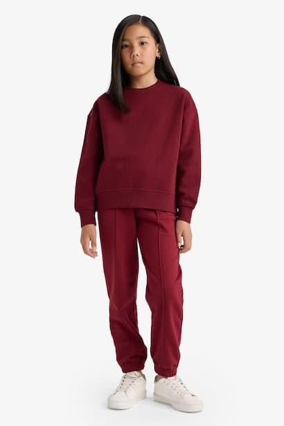 Girl Elastic Waist Basic Jogger Sweatpants Trousers (٤)