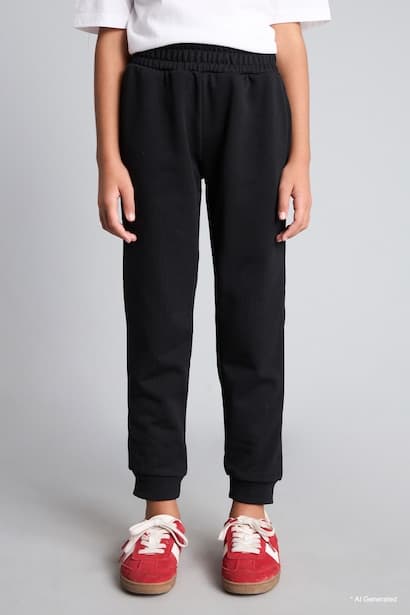 Girl Elastic Waist Pocket Jogger Sweatpants (3)