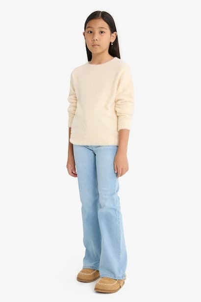 Girl Regular Fit Crew Neck Knit Pullover (٤)