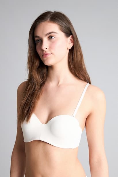 Half Padded Underwired Strapless Bra Underwear (٣)