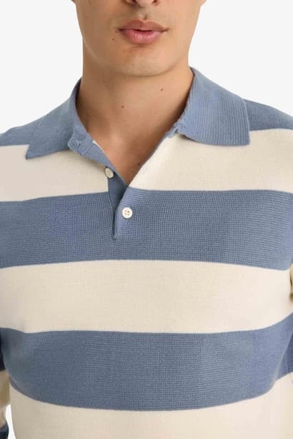 Standard Fit Polo Collar Knitwear Pullover (٤)