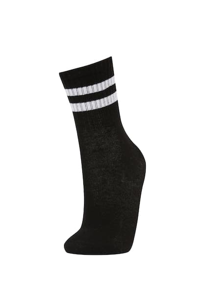 Girls 5 Pack Cotton Long Socks (4)