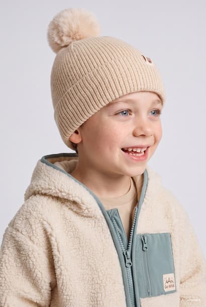 Baby Boy Knit Woven Label Beanie