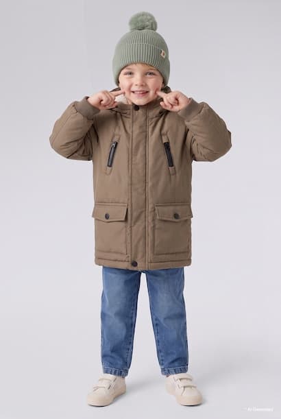 Baby Boy Knit Woven Label Beanie (3)