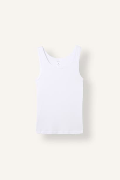 100% Cotton Slim Fit Ribbed 2 Piece Tank Tops Underwear
