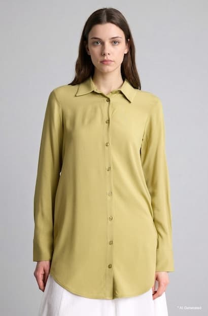 Regular Fit Shirt Collar Long Sleeve Tunic (3)