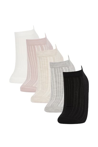 5 Piece Cotton Short Socks Bobby Socks