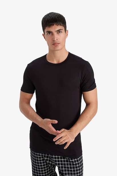 Premium Slim Fit Crew Neck Short Sleeve Modal Top Underwear (٤)