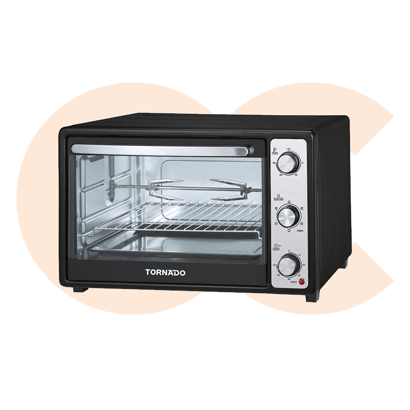 TORNADO Electric Oven 46 litre, 1800 Watt in Black Color With Grill and Fan TEO-46NE(K)
