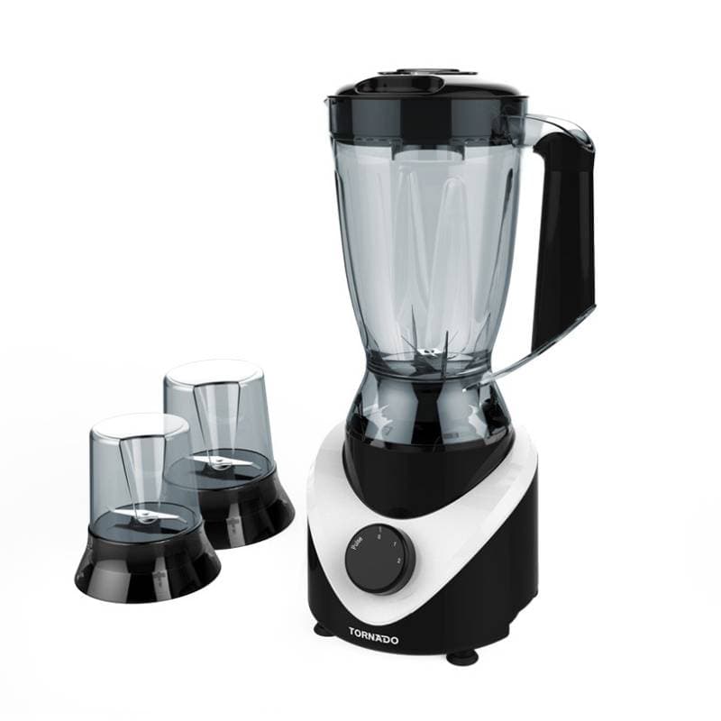 TORNADO Electric Blender 500 Watt , 1.5 Litre With 2 Mills In Black x White Color BL500/2