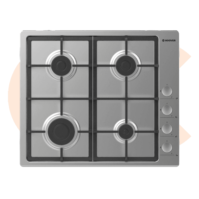 Built-In Hob HOOVER -In  60 x 60 cm 4 Gas Burners In Stainless Steel Color-HHG6LSX