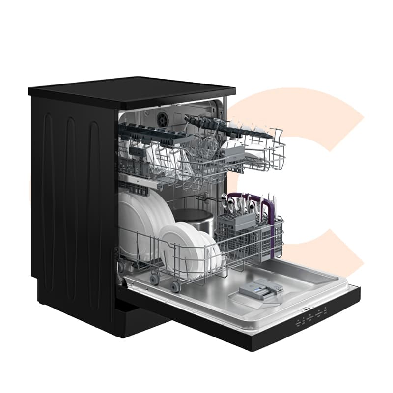 Dishwasher Beko 60 Cm 14 Set 5 Programs Black Hygiene Intense Model BDFN15420B (٣)