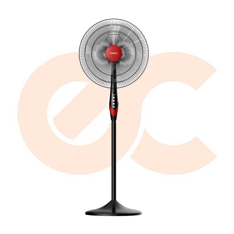 TORNADO Stand Fan 18 Inch With 4 Plastic Blades and 3 Speeds In Black Color TSF-18XW