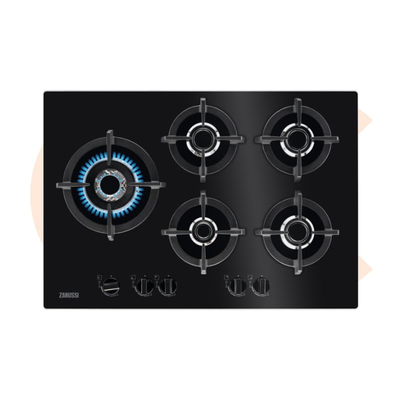 Built-In Hob Zanussi -In Gas GLASS  5 Burners 75cm Model-ZGO78530BA