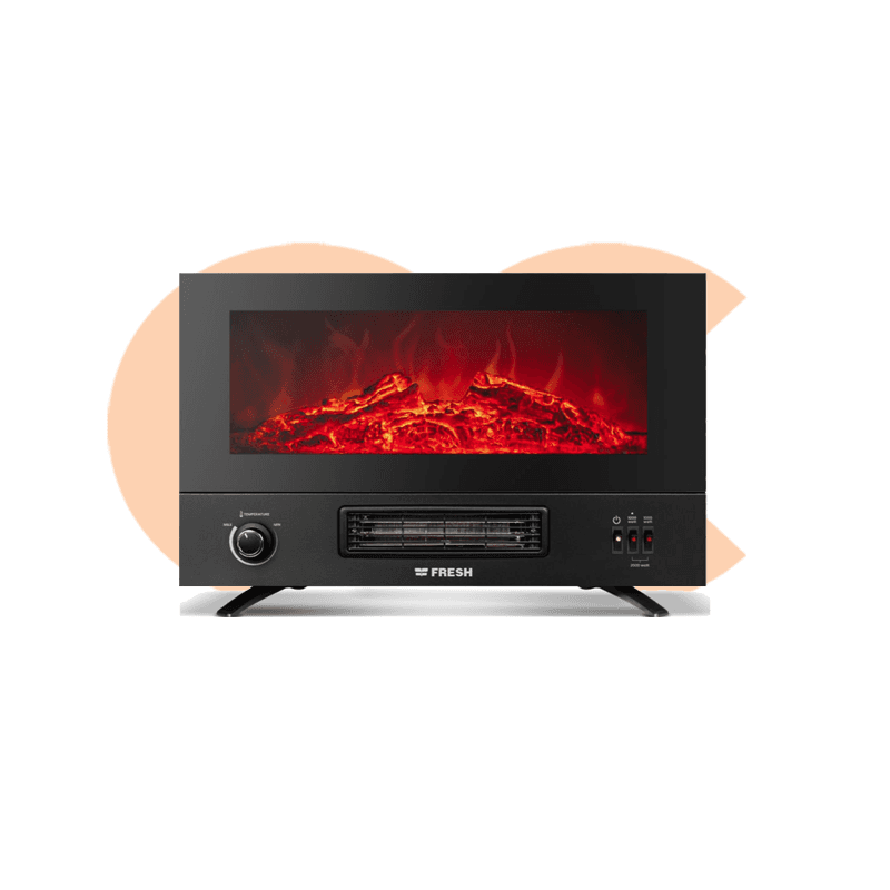 FRESH ELECTRONIC HEATER 2000w Black TV Fire Heater 500017062