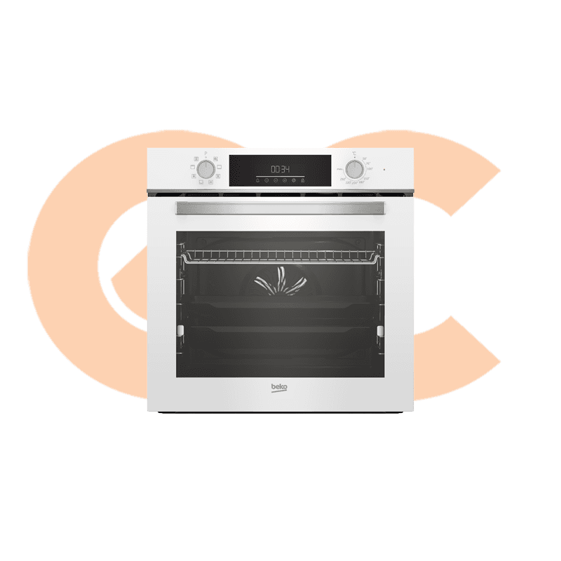 Beko Built-In Electric Oven 60cm Digital With Grill , Fan ,White BBIM17300WD