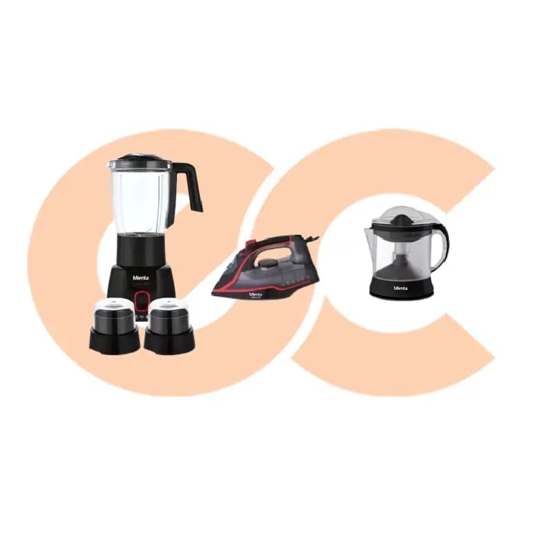 Mienta Black Bundle BiC3000A (400W Blender BL1361B + Mienta Iron 2200W SI181438B + 40W Juicer CP10308B)