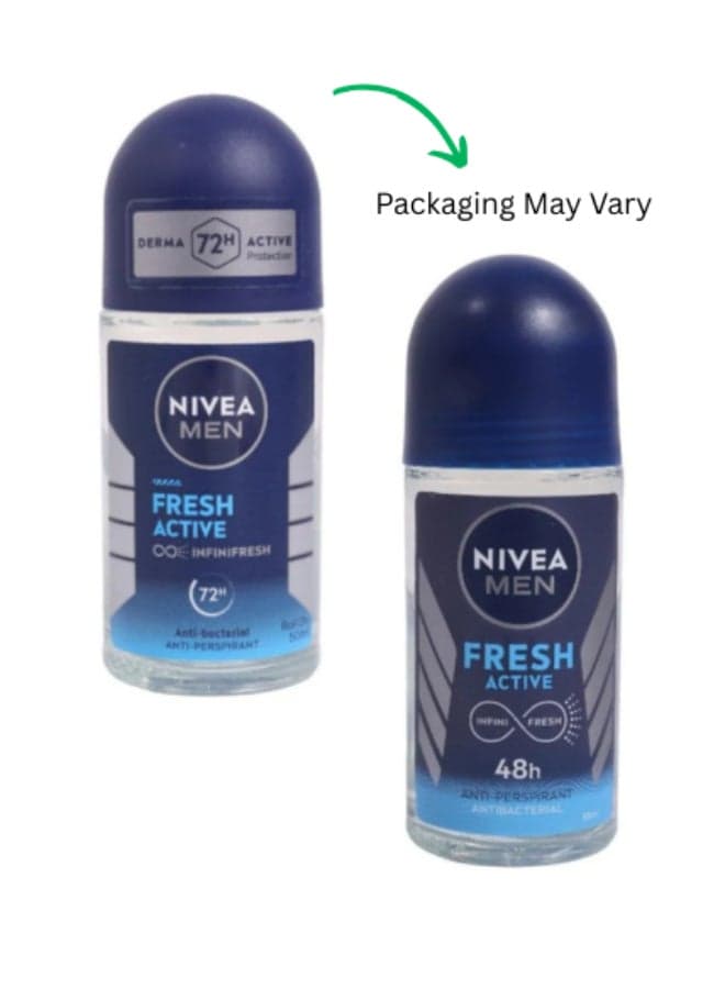 Men Fresh Active Antibacterial Deodorant Roll-On 72H Protection With Infini Fresh Formula Long-Lasting Freshness 50ml Deodorants & Antiperspirants