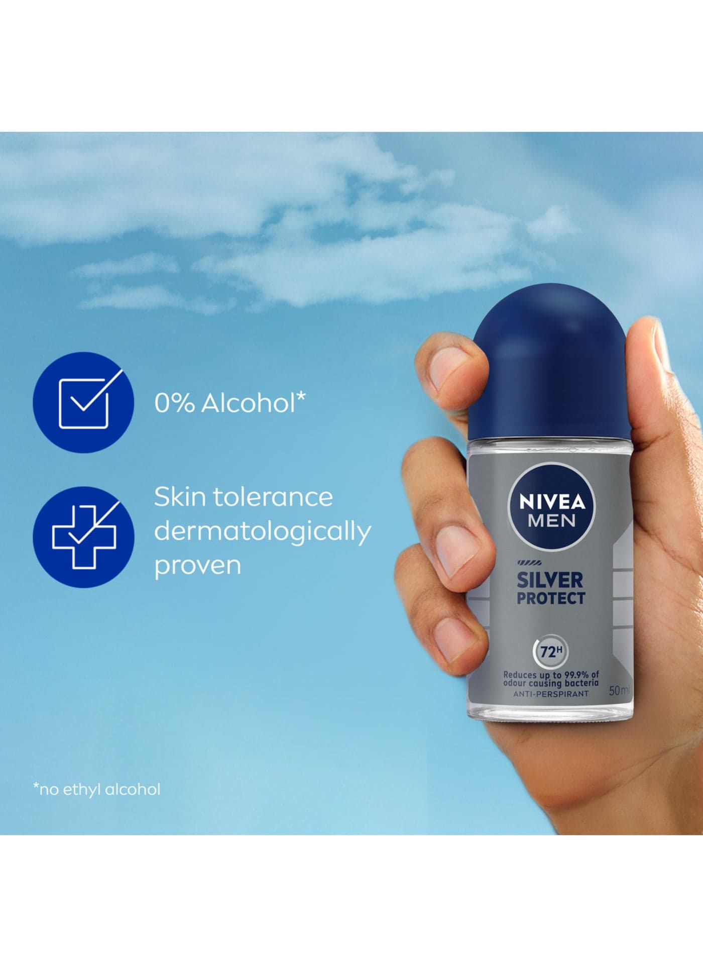 Silver Protect Roll On Deodorant For Men 50ml Deodorants & Antiperspirants (٤)