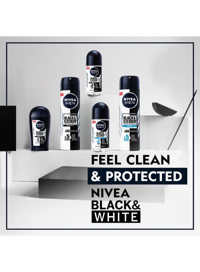 MEN Black And White Invisible Antiperspirant Roll-On Deodorant Original 50ml (5)
