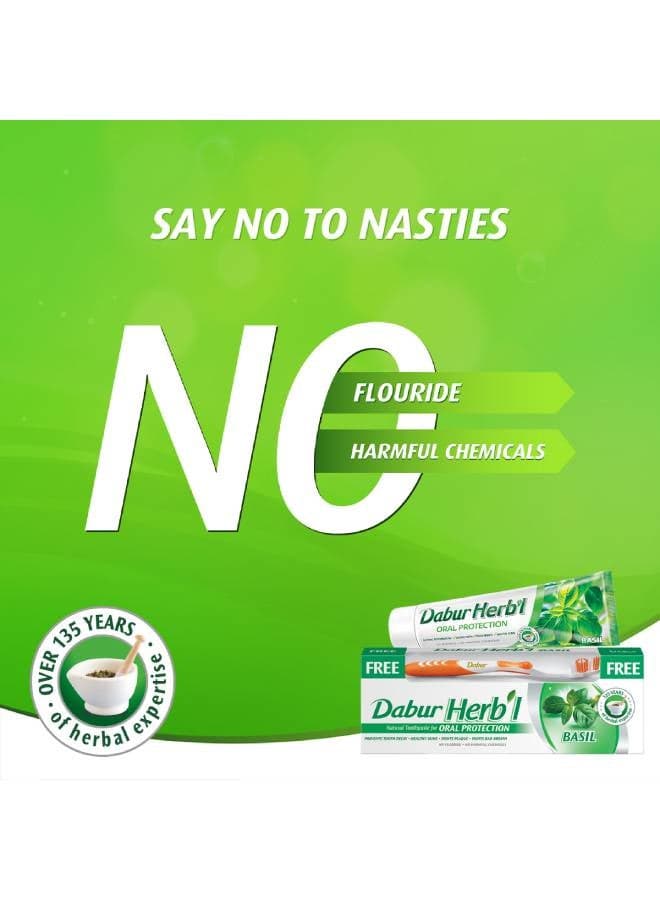 Herbal Natural Toothpaste For Oral Protection Dental Care Kit Basil 150grams (5)