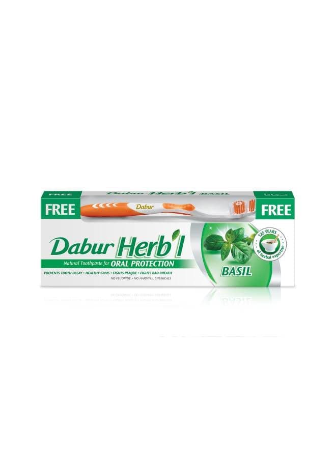 Herbal Natural Toothpaste For Oral Protection Dental Care Kit Basil 150grams