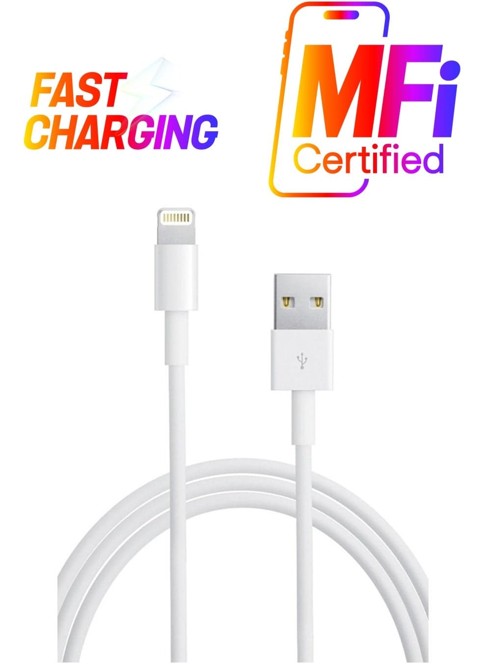 Lightning To USB Cable White Data Cables