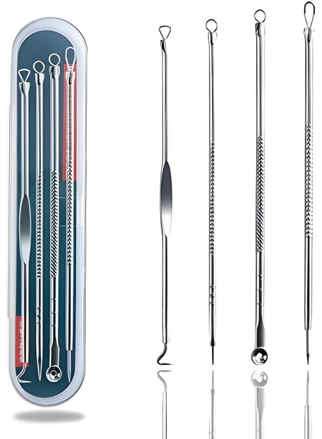 4 Piece Blackhead Removal Tool Set F11-G silver 4 Piece Blackhead & Acne Remover