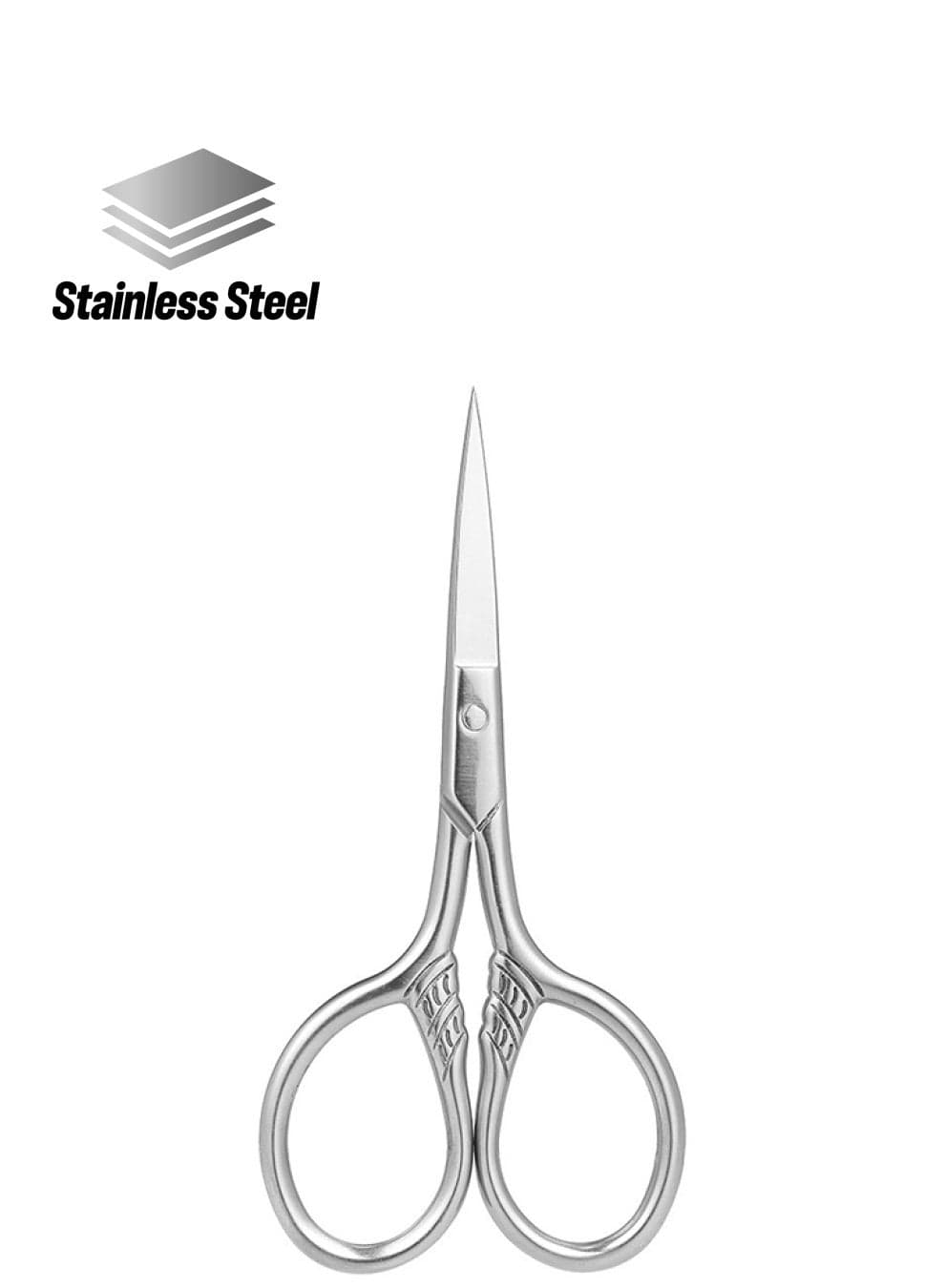 Stainless Steel Beard Trimming Scissors Silver 9x4cm