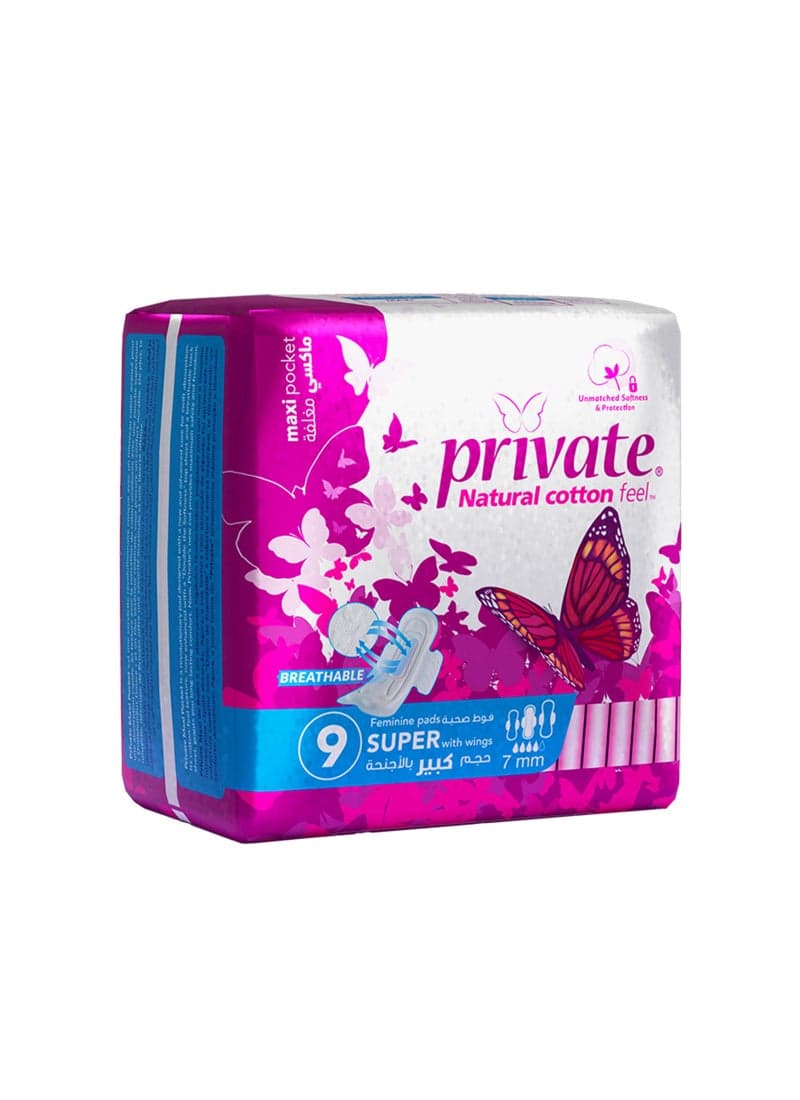 Maxi Pocket Super 9 Pads pink Super Sanitary Napkins