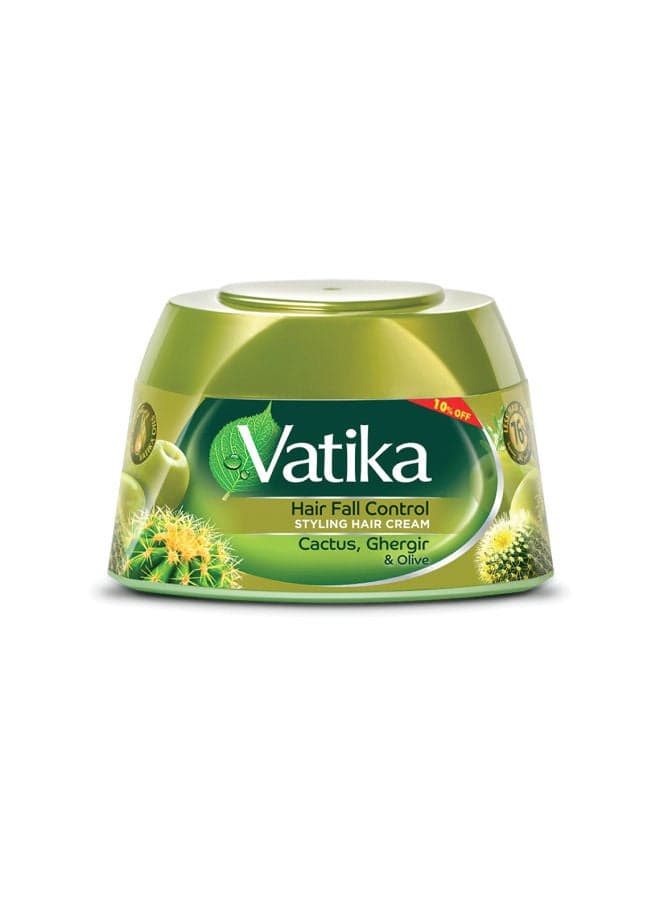 Vatika Naturals Hair Fall Control Styling Hair Cream | Natural Extracts of Cactus, Ghergir & Olive with Nourishing Vatika Oils 140ml Hair & Scalp Treatments Masks