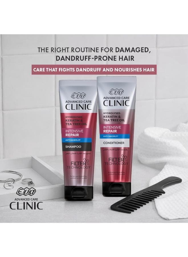 Clinic Intensive Repair Anti-dandruff Shampoo with Keratin & Tea Tree Oil for Damaged Hair 230ml (٧)