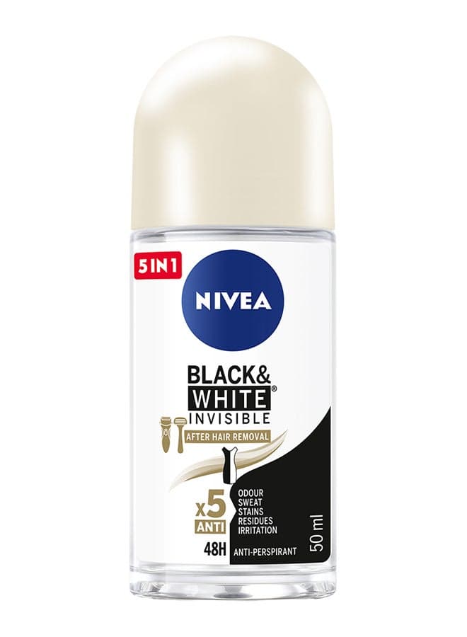Black And White Invisible Silky Smooth, Antiperspirant For Women, Roll-On 50ml Deodorants & Antiperspirants