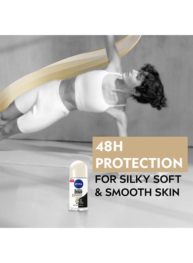 Black And White Invisible Silky Smooth, Antiperspirant For Women, Roll-On 50ml Deodorants & Antiperspirants (٧)