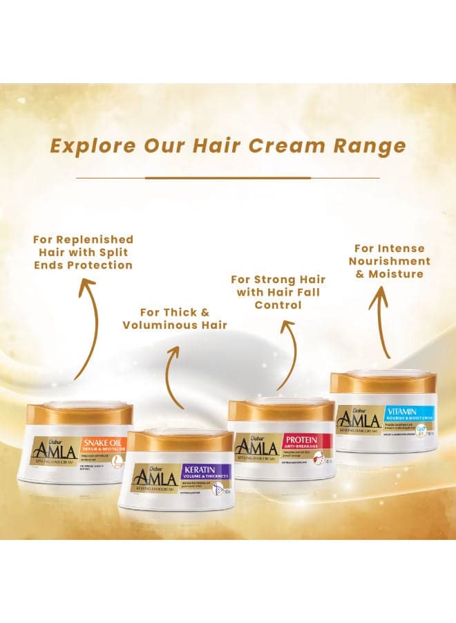Dabur Amla Vitamin Styling Hair Cream | Extra Nourishment & Moisturizing | For Dry Hair 125.0ml Creams, Gels & Lotions (٧)