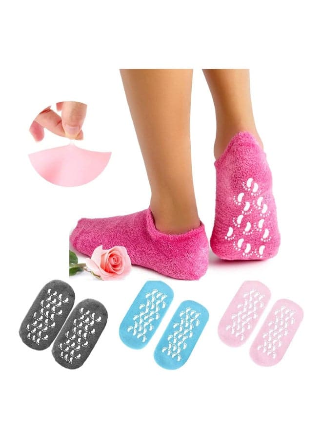 1 Pair Moisturizing Treatment Gel Spa Socks Multicolour (4)