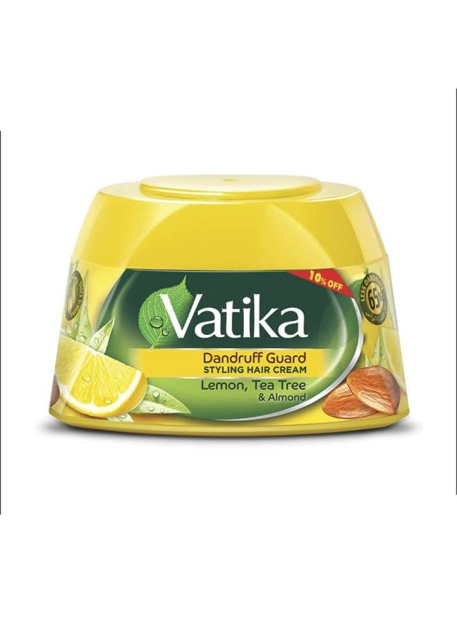 Vatika Naturals Anti-Dandruff Guard Styling Hair Cream | Lemon, Tea Tree & Almond with Nourishing Vatika Oils 190ml Creams, Gels & Lotions