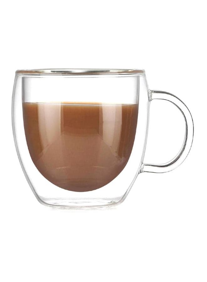 Double Layered Coffee Mug Clear 7.4x4.5x8cm (٤)