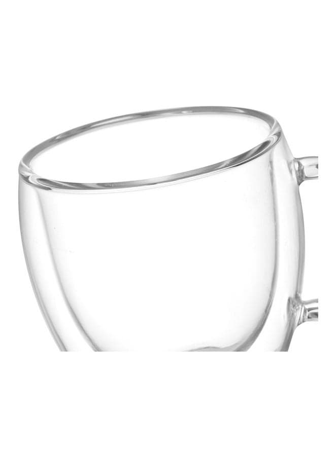 Double Layered Coffee Mug Clear 7.4x4.5x8cm (٥)