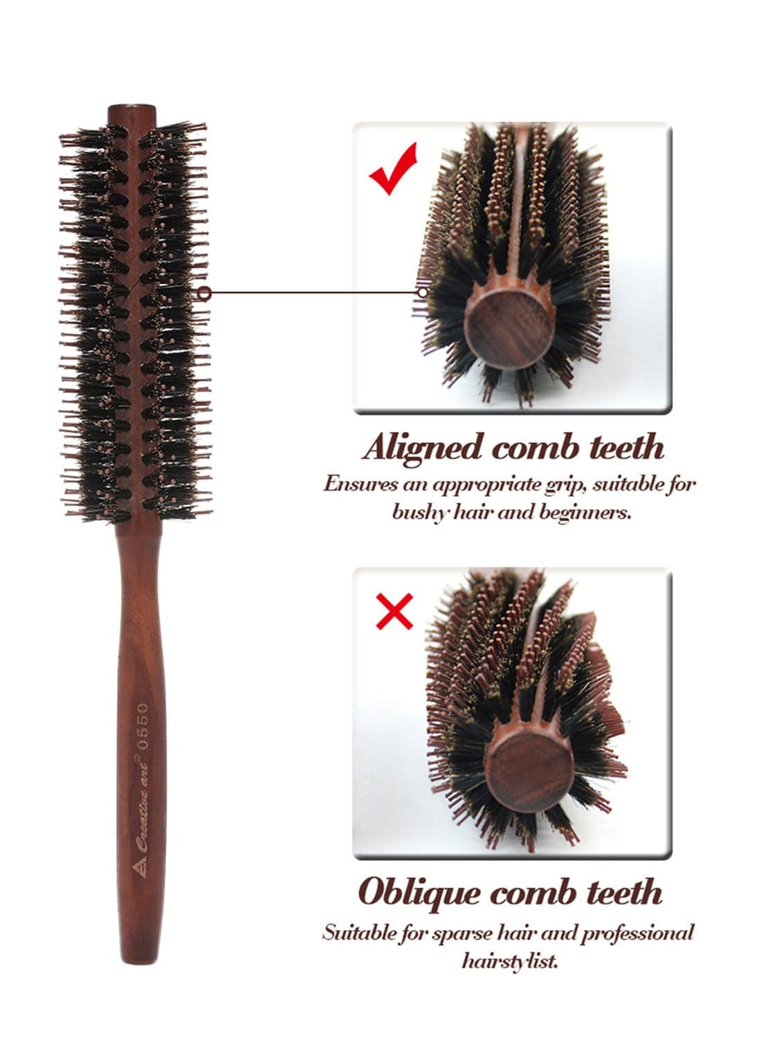 Hair Round Brush Multicolour Hair Combs (٣)