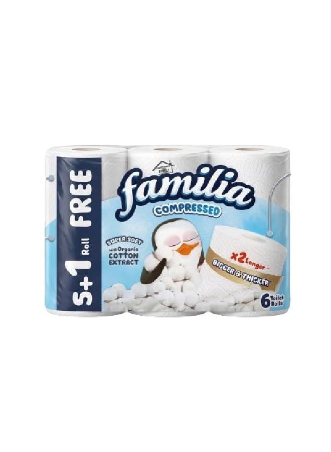 Toilet Rolls Compressed - 6 Roll White Toilet Tissues