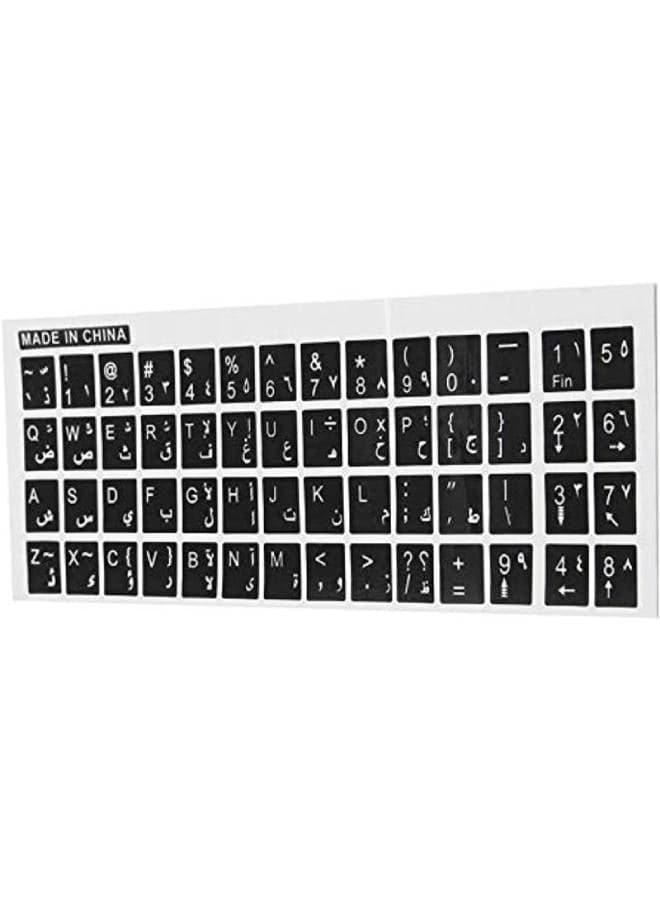Keyboard Character Sticker - English/Arabic Black/White Laptop Screen Protectors