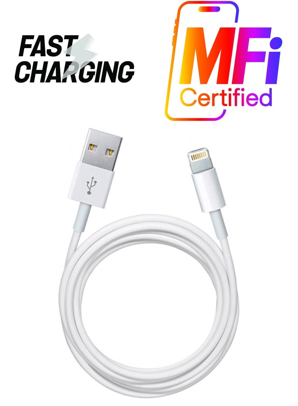 Lightning Cable For Apple White Data Cables