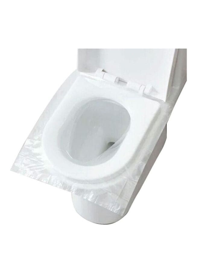50-Piece Disposable Toilet Seat Cover Set Clear Toilet Lid & Tank Covers (٣)