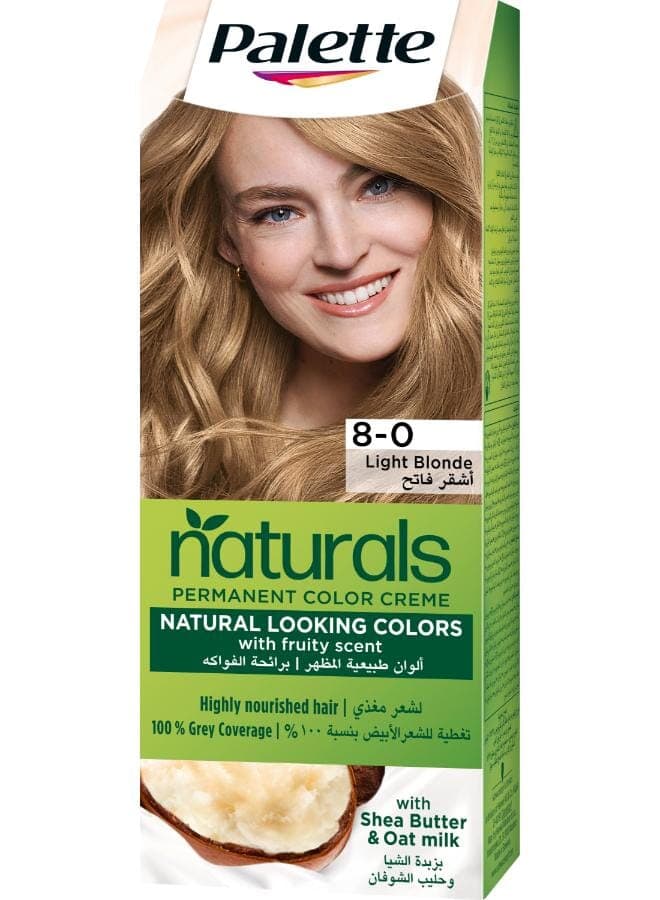 Naturals Permanent Color Crème 8-0, Light Blonde 110ml