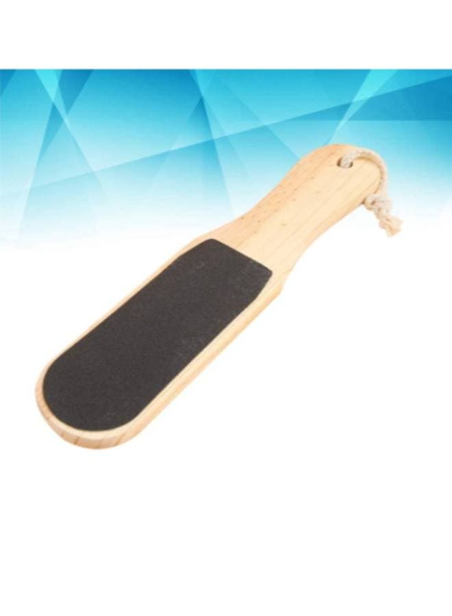 Double Sided Foot File With Wooden Handle Brown Personal Care