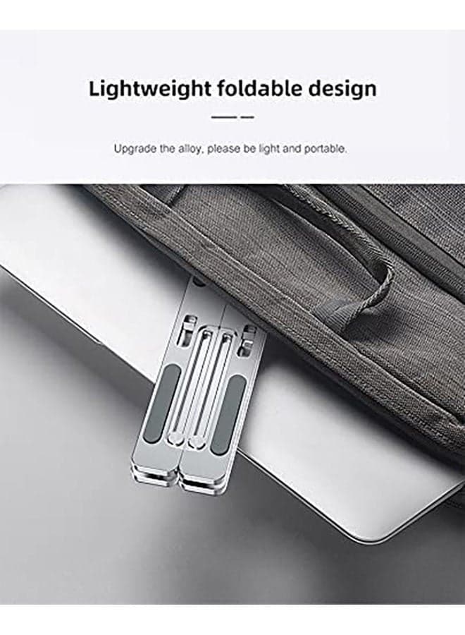 Adjustable Aluminum Laptop Stand Silver Desk Accessories & Workspace Organizers (٥)