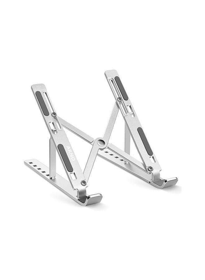 Adjustable Aluminum Laptop Stand Silver Desk Accessories & Workspace Organizers