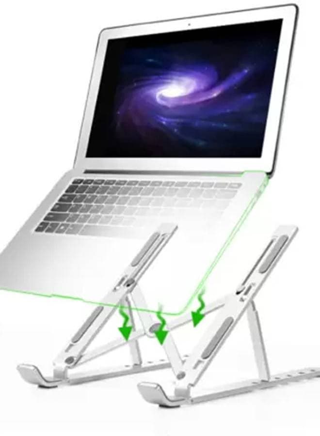 7-Level Adjustable Aluminum Alloy Foldable Laptop Stand Multicolour Desk Accessories & Workspace Organizers (٣)